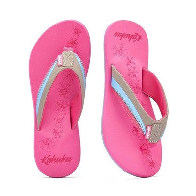 Kahuku Flips Damen Zehentrenner Slipper Sandalen - Pink