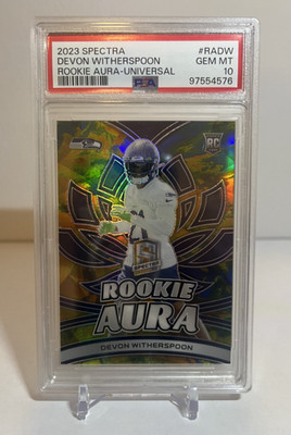 2023 Spectra -  Devon Witherspoon Rookie Aura Universal /10 PSA 10 POP 1