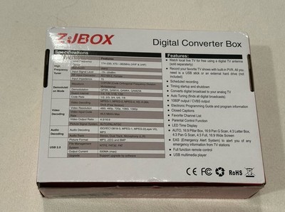 ZJBOX Digital Converter Box   1080p HDMI Output, TV Tuner, USB Media Playback