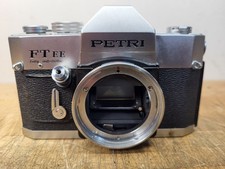 Petri FTE 35mm Film SLR Camera Body Vintage Silver Untested