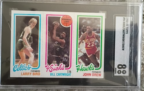1980 Topps Larry Bird/Cartwright/Drew SGC 8!!