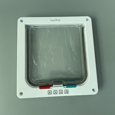 LooYee Dog Doors Not of Metal, Four Ways In and Out ABS Plastic Dog Door