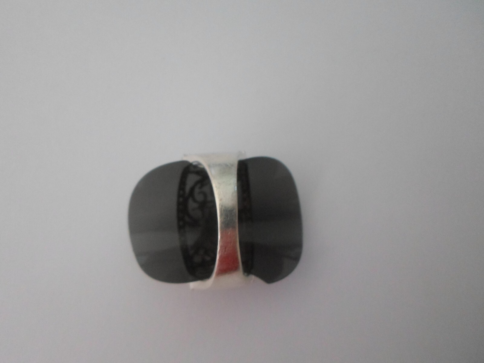 large solid silver ring, openwork, amethyst flowe… - image 5