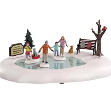Lemax Family Skating Animated Skating Pond -Holiday Village/Train Accent