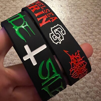 Chelsea Grin Suicide Silence 2010s deathcore rubber bracelet bundle  DEADSTOCK