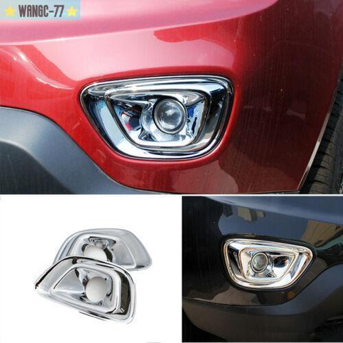 ABS Chrome Fog Light Lamp Cover Trim – Fits Jeep Compass 2011-2015 – 2-Piece Set