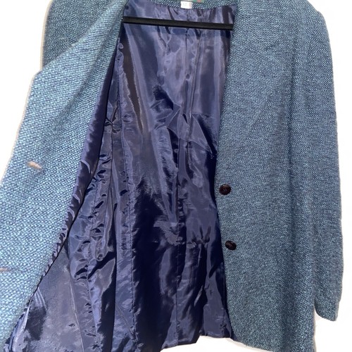 Vintage Orvis Blazer Jacket Womens Size 12 Wool Blend Tweed Teal Blue Career - Picture 11 of 11