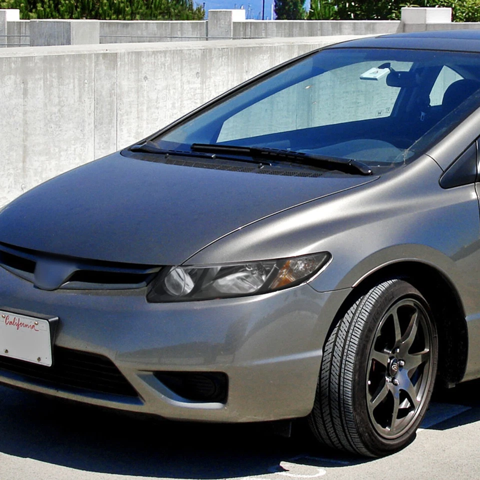 For 06-11 Honda Civic FA FG Black Headlights Amber Reflector 4 DOOR - Image 3 of 3