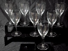 Clear Glass 6.75" Wine Stems - Unknown Maker, Likely Anchor Hocking  - Set Of 8