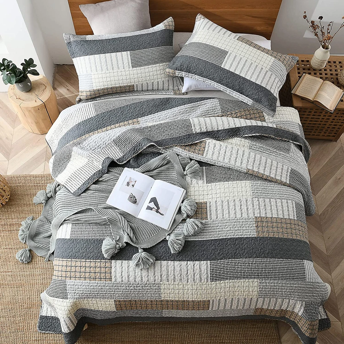 Quilt King Size 100 Cotton King Size Quilts King 98 X106 Grey