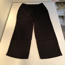 Quince Women’s Stretch Crepe Pleated Wide Leg Pants Black Size 14