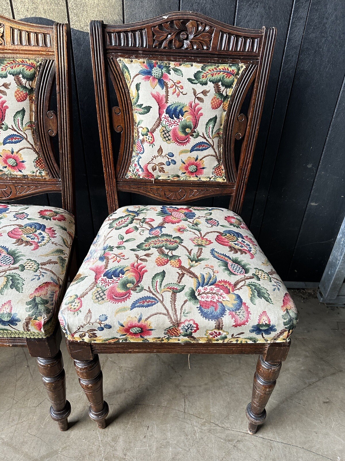 Set of four Victorian chairs for reupholstering eBay