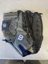 WILSON A650-SOG TOP GRAIN BLK/GRAY LEATHER 12.5   Left YOUTH FIELDER GLOVE