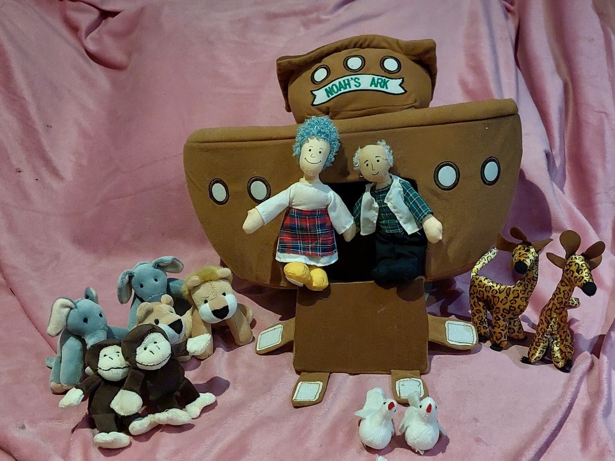 Vintage Chad Valley Noah's Ark 1980s Soft Toy Stick On Animals