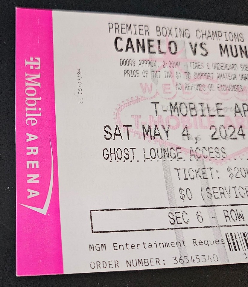 Canelo Alvarez vs. Jaime Munguia May 4, 2024 Boxing Ticket Stub eBay