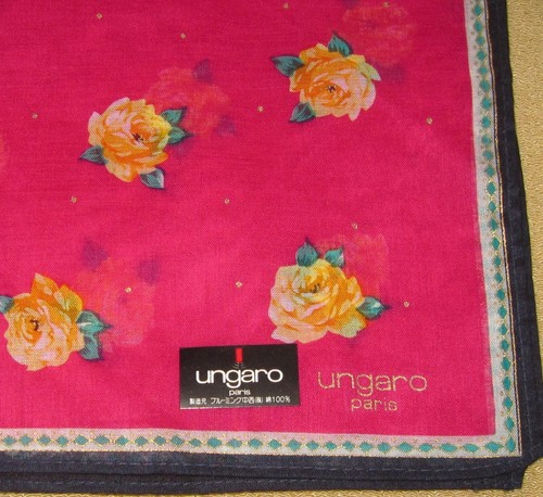 UNGARO *Rose Red Handkerchief 42cm /KANAMOR*44 - Picture 3 of 5