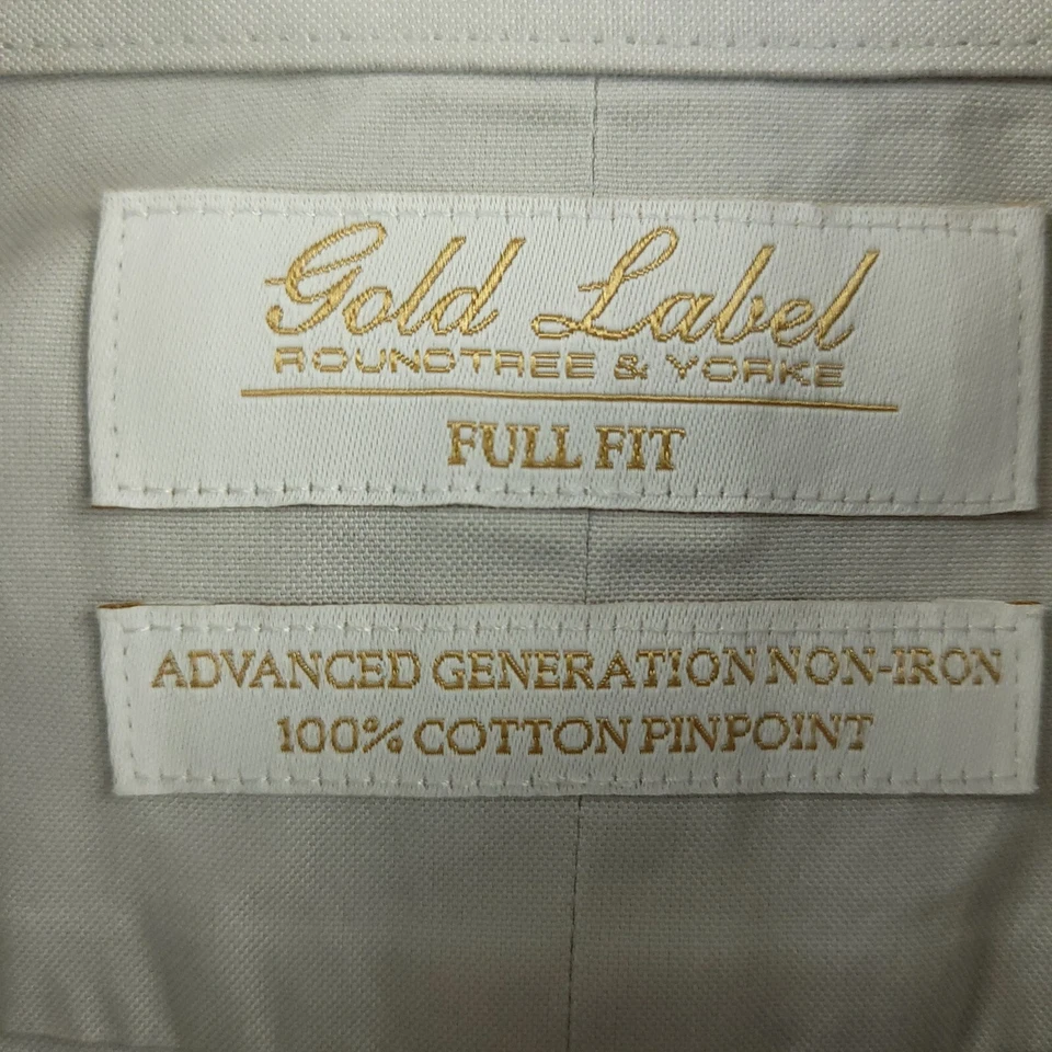 Roundtree & Yorke Shirt Mens 16 1/2 Gray Full Fit Gold Label Business - Image 4 of 4