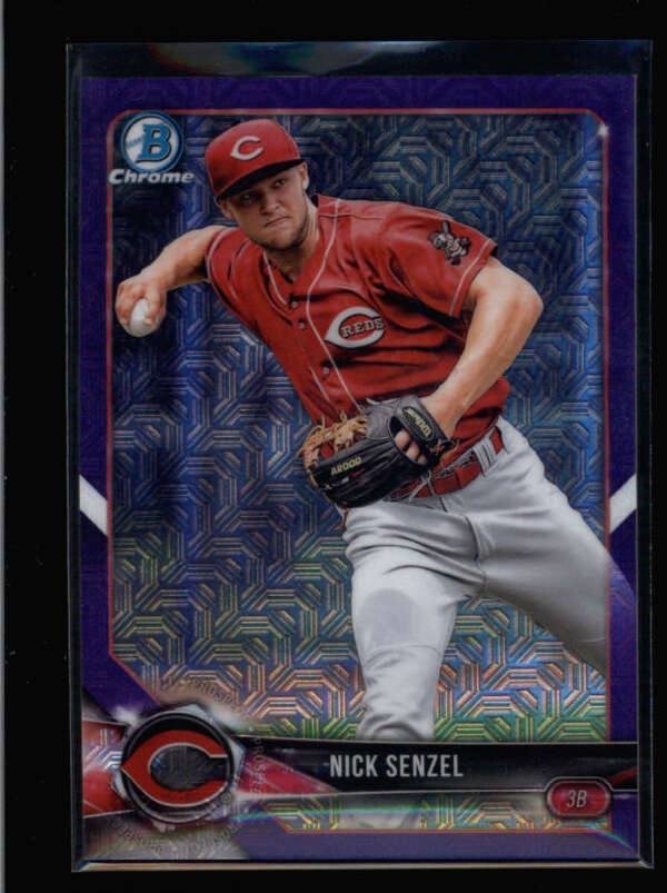 NICK SENZEL 2018 BOWMAN CHROME #BCP120 PURPLE MOJO REFRACTOR RC #233/250 AY8401