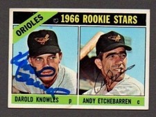 Darold Knowles & Andy Etchebarren 1965 Topps authentic autographed card