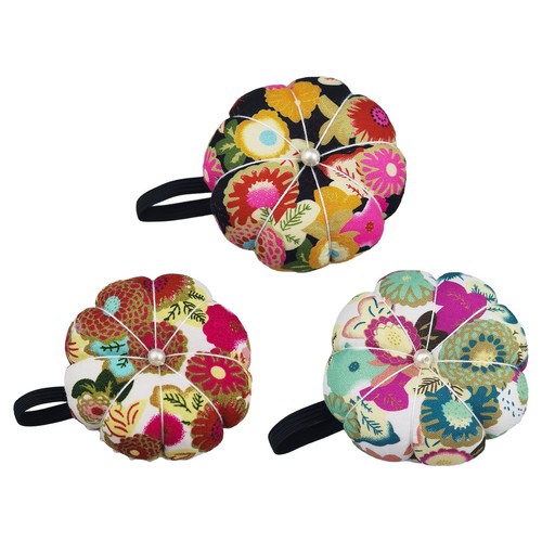 Wrist Pin Cushion Pumpkin Needle Cushion Flower Printed Cute Pin Cushion