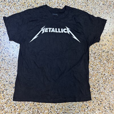 Metallica Mens XL Black Cotton Short Sleeve Graphic Print Rock