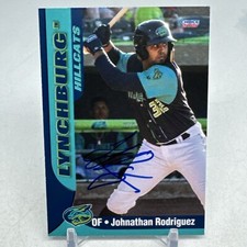 Johnathan Rodriguez SIGNED 2021 Lynchburg Hillcats RC Auto Cleveland Guardians