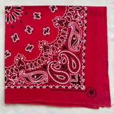 Vintage Red Bandana Paisley 100 Cotton Handkerchief 20" RN 15187 Made in USA