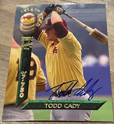 1994 Signature Rookies MLB Draft Pik Authentic Signature #58 Todd Cady 2732/7750