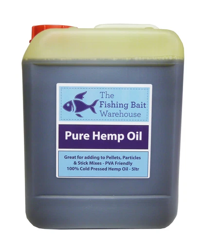 100% Pure Hemp Oil 5ltr - Carp Fishing, Dip, PVA Friendly Dog Pets - 5 Litre