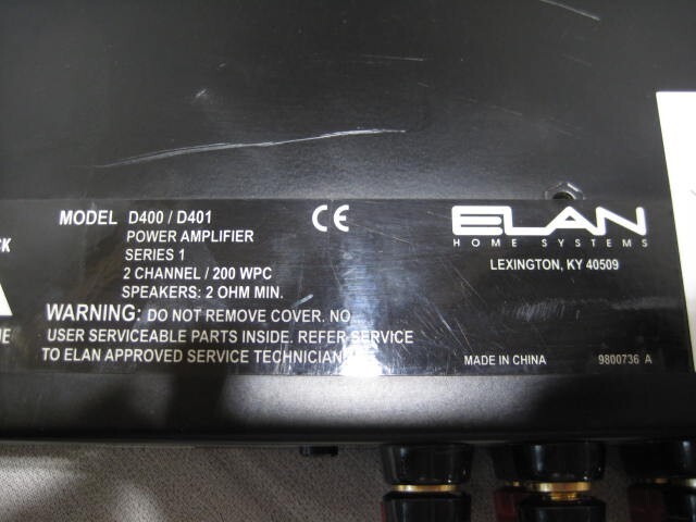 ELAN D400 /D401 SERIES ONE AMPLIFIER