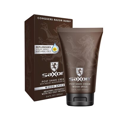 Saxon Post Shave Cream with Woodspice Scent, 3.4 ounce.