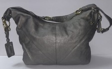 Stone Mountain Leather Shoulder Crossbody Hobo Bag Pewter Handbag