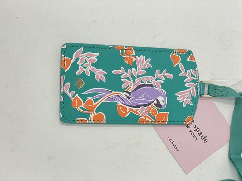 Kate Spade New York Vogel Party Ausweishalter mit Riemen tropisch neu mit Etikett Designer Reise - Bild 2 von 4