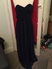 ASOS Sheer Navy Long Gown Dress Prom Cruise Size 14