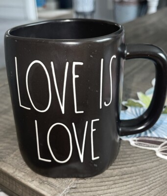 Rae Dunn  Love is Love  White Letter Black Large Mug Artisan Collection Cup