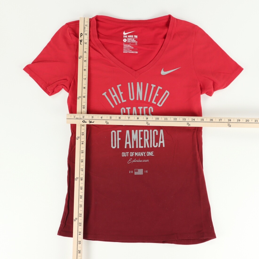 Nike USA Olympic Team 2016 Ombre V-Neck T-Shirt Red Men's S | eBay