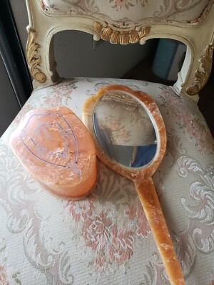 Edwardian Celluloid Vanity Mirror Box 1900s Boudoir Wedding Pinup