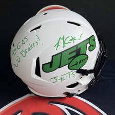 Michael Carter New York Jets Signed Lunar Eclipse Authentic Helmet Inscribed JSA