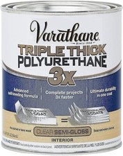Varathane Rust-Oleum 284472 Triple Thick Polyurethane, Quart, Semi-Gloss