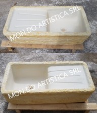 LAVANDINO LAVABO LAVELLO PILOZZO VASCA FONTANA DA ESTERNO IN CEMENTO MARMO 80X40