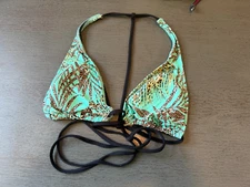 NEW blue front tie  L  SPACE swimsuit bikini top size XS