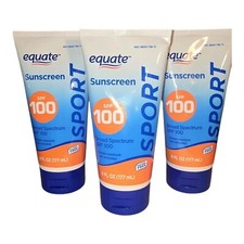 Equate Sport Sunscreen Broad Spectrum SPF 100 88 Min. Water Resistant 3 Pk-6oz.