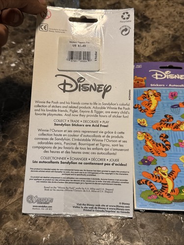 SandyLion Lot 2 Sheets Brand New Package Winnie the Pooh Tigger Disney Stickers - Picture 3 of 3
