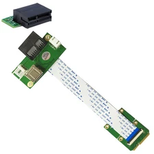 1PCS Mini PCI-E to PCI-E Express X1+USB Riser Card with High Speed FPC Cable