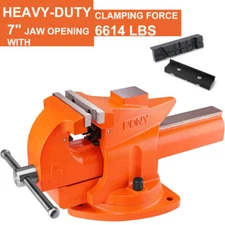 PONY Bench Vise 5" Heavy-Duty Utility Quick Release with 360 degree Swivel Base