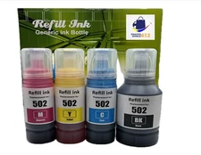 PRINTERWORLD Refill Ink Bottles For Compatible 502 Ecotank ET2850 2760 4760