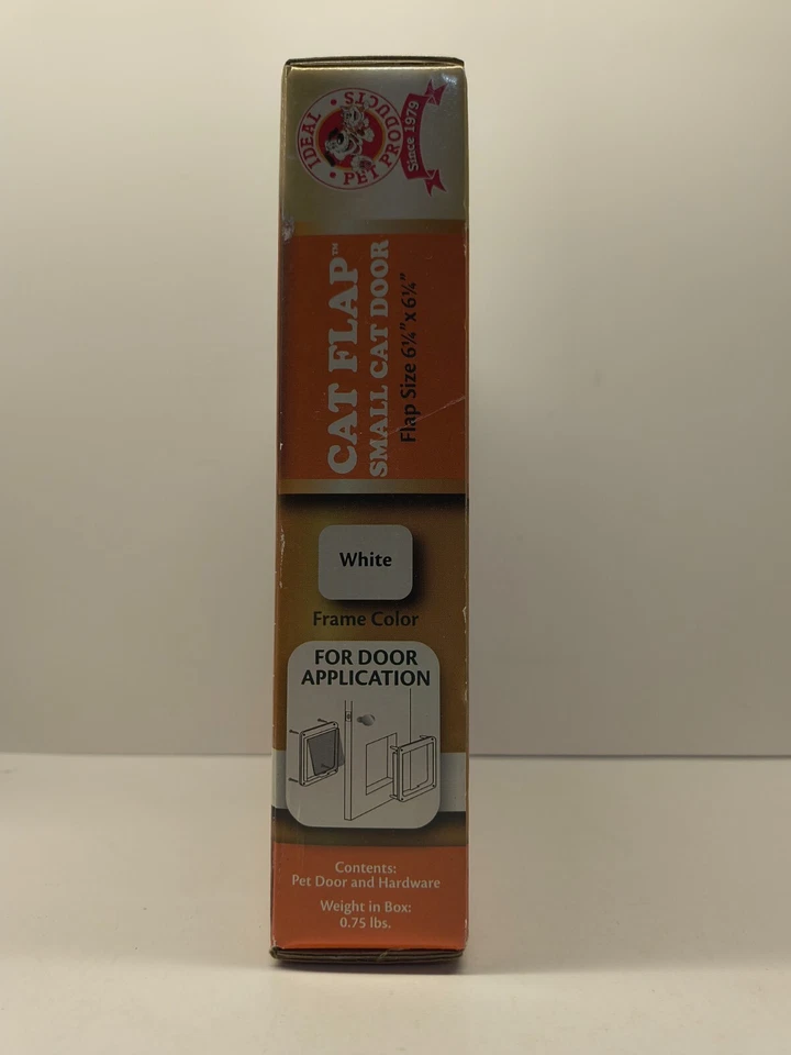Ideal Pet Products Cat Flap Small Cat Door (6 1/4" x 6 1/4") White New in Box - Image 4 of 4