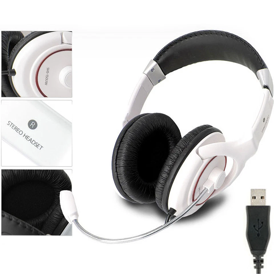 Samsung SHS150UW USB Stereo Headset HiFi Mic Microphone Laptop ps4 Headphone - Image 3 of 4