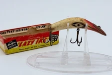 Vintage 3" Wood Kautzky Lazy Ike Lure with Box Black White & Red