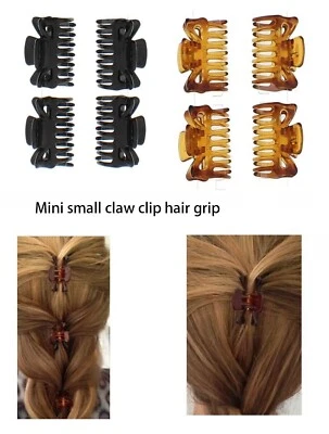 MYTOPTRENDZ COLLECTION 6 x Small Claw Clamp Hair Clips Mini Plastic Hair Grips Girls Women Accessory